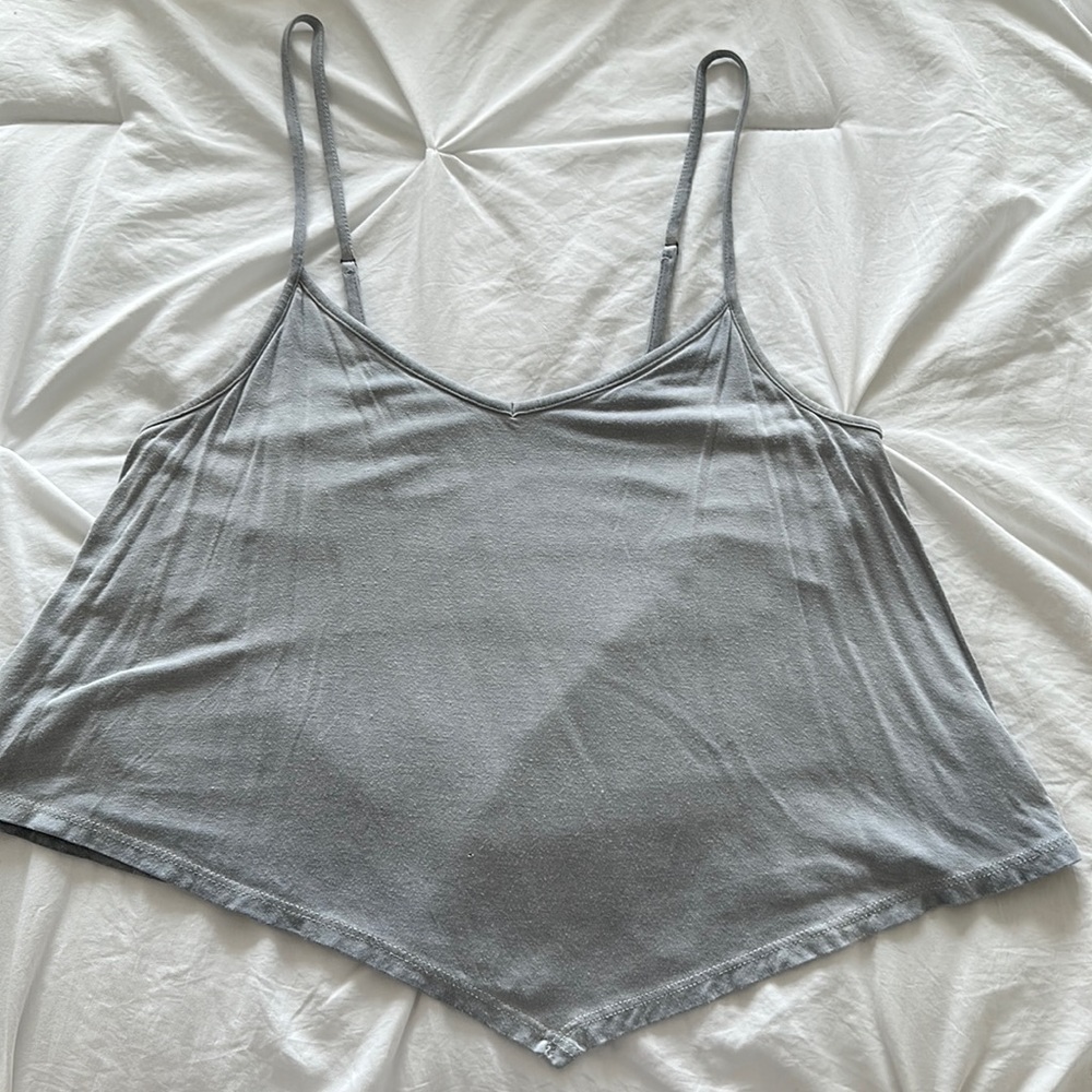 American Eagle Soft & Sexy Light Blue Hanker-chief Style Tank - Picture 2 of 5